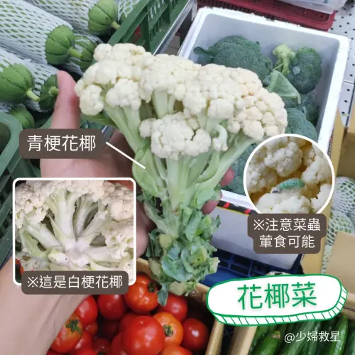 ▲市場常見的花椰菜分為「青梗」和「白梗」，外型、口感皆有不同。（圖／廖炯程提供）