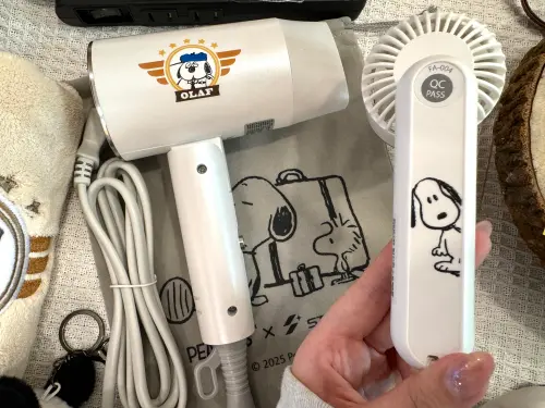 KINYO摺疊吹風機加價購699元、史努比手持風扇749元。(圖/記者鍾怡婷攝) ▲ KINYO摺疊吹風機加價購699元、史努比手持風扇749元。(圖/記者鍾怡婷攝)