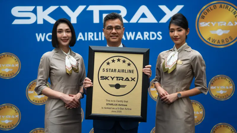 ▲星宇航空飛快躍升的速度更獲頒「五星航空」評級及「全球卓越進步獎」。(圖/業者提供)