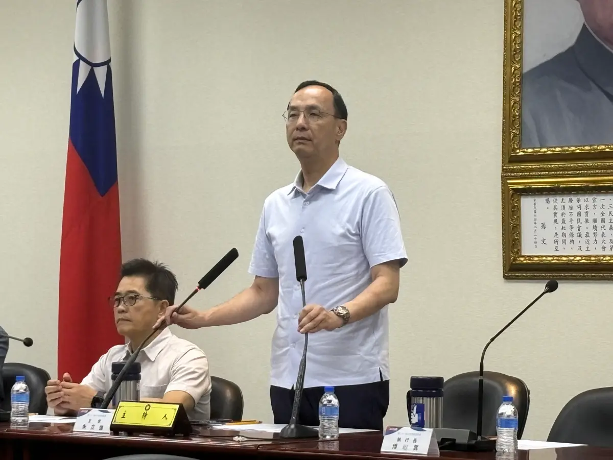 ▲面對北市黨部主委黃呂錦茹再被續押三個月，國民黨主席朱立倫喊話司法，別辦藍不辦綠。（圖／記者陳韻年攝）