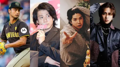 ▲明日花出道多年緋聞對象眾多，球星達比修（左1）、小栗旬（左2）、音樂人Hiro（左3），甚至牛郎咲人（左2）都曾拜倒她石榴裙下。（圖／IG darvishsefat11、oguri_shun.love、hiro_mfs_official、官網）