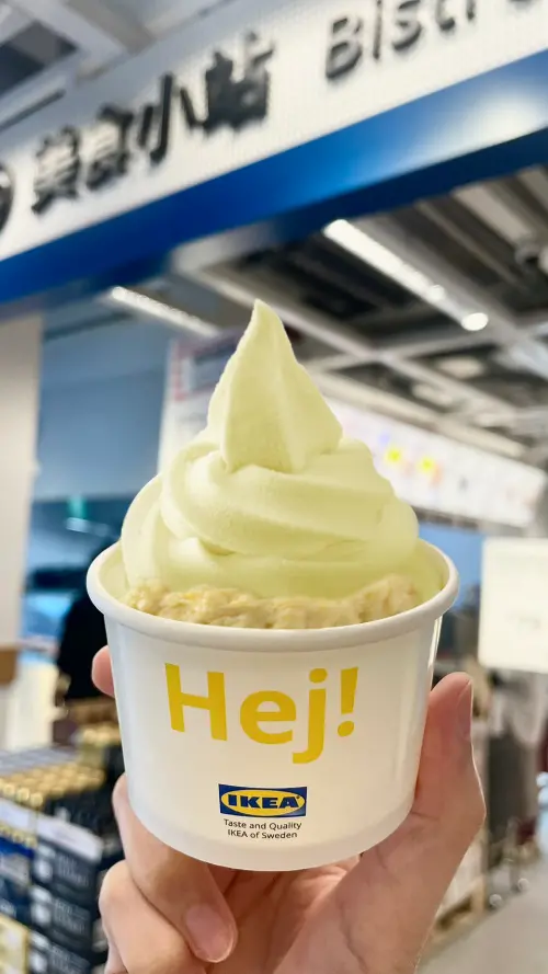 ▲除了一般的榴槤霜淇淋外，IKEA特別推出3款不同品種的榴槤泥接力登場。（圖／IKEA提供）