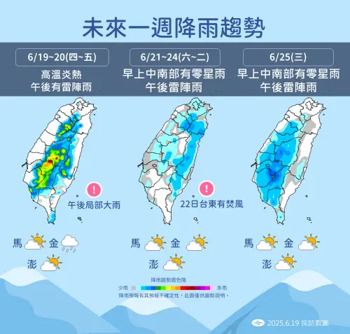 ▲未來一週降雨。（圖／中央氣象署提供）