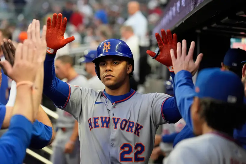 ▲美國職業棒球大聯盟（Major League Baseball）在對戰亞特蘭大勇士的比賽中，Juan Soto轟出雙響砲，幫助紐約大都會以7：3擊敗亞特蘭大勇士。（圖／美聯社／達志影像）