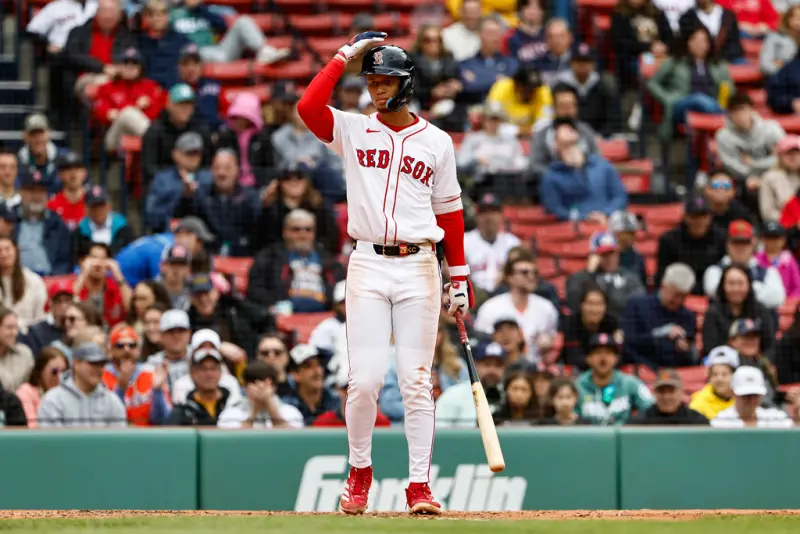 ▲MLB波士頓紅襪大物新秀Kristian Campbell，在開季6場比賽後，就獲得紅襪8年保障6000萬美元（約新台幣17.7億）延長合約，但Campbell近35場手感急凍，最終遭紅襪下放3A。（圖／美聯社／達志影像）