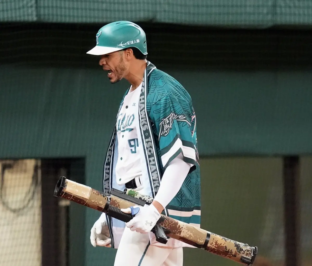 ▲台鋼雄鷹洋砲魔鷹敲出本季第17轟，卻因被富藍戈三振，懊惱「自打」巴掌。（圖／台鋼雄鷹提供）