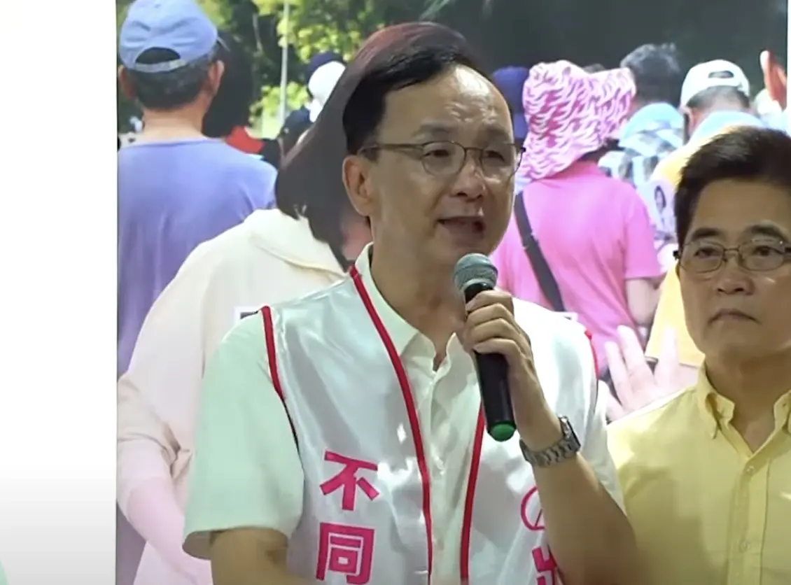 ▲國民黨主席朱立倫今（21） 日上午合體立委李彥秀宣傳反罷免。（圖／翻攝畫面）