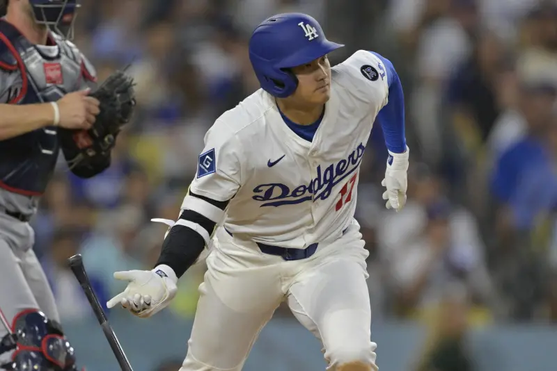 ▲道奇日籍球星大谷翔平敲出適時安打終結打點荒，助道奇6：5擊敗國民。加上Clayton Kershaw繳出5局好投，順利收下本季第3勝。（圖／路透／達志影像）