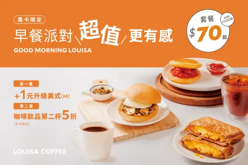 ▲路易莎早餐套餐加1元可升級成美式咖啡。(圖/業者提供) ▲路易莎早餐套餐加1元可升級成美式咖啡。(圖/業者提供)