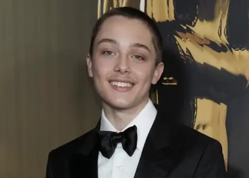 ▲諾克斯裘莉彼特的爸媽都是超級巨星，才要滿17歲，被視為歐美演藝圈星二代帥哥的「潛力股」。（圖／美聯社／達志影像）