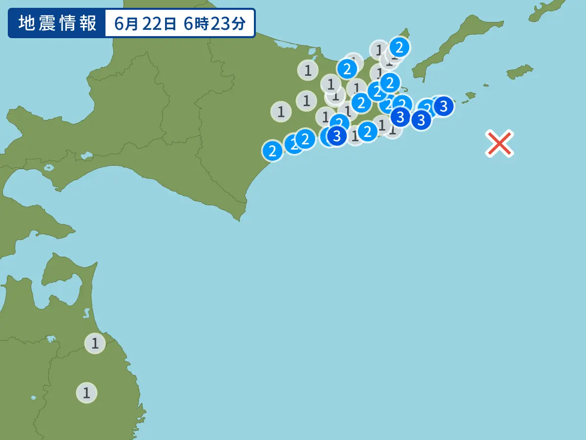 ▲北海道外海在今（22）日清晨發生規模5.9地震。（圖／翻攝自Yahoo JAPAN!）