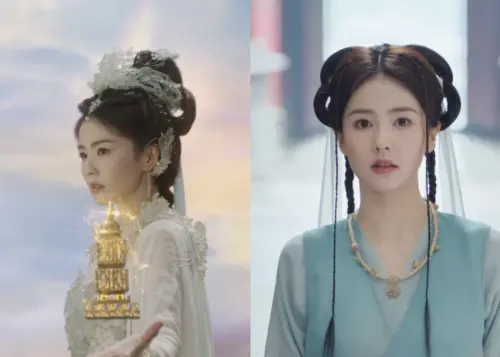 ▲白鹿飾演的「四靈先尊」花如月假扮成凡人李青月（右）復仇。（圖／翻攝自LINE TV）