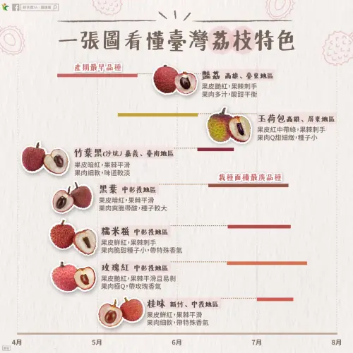▲荔枝在台灣的品種非常多，其中「黑葉」是產量最多、栽種面積最廣的品種。（圖／農糧署臉書）