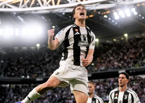 ▲尤文圖斯土耳其新星Kenan Yildiz梅開二度，率隊以4：1大勝。（圖／美聯社／達志影像）