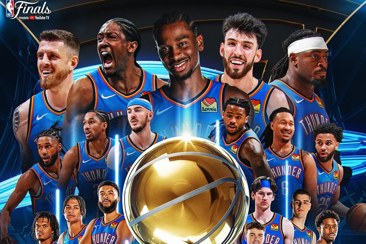 ▲2025年NBA美國職籃總冠軍賽第7場，奧克拉荷馬城雷霆隊以103：91擊敗印第安納溜馬隊，4：3奪得總冠軍，讓他們成為繼2018年以來第7支不同的NBA總冠軍，創下NBA79年來未有之紀錄。（圖／美聯社／達志影像）