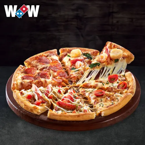 ▲達美樂不分平假日、外帶招牌「8款大披薩」299元優惠。（圖／達美樂提供）