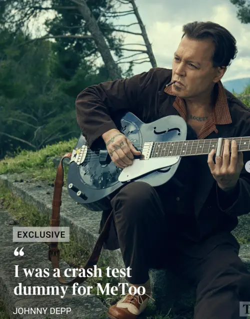 ▲強尼戴普稱自己變成「MeToo的碰撞測試假人」,堅稱必須要反駁一切「家暴」指控到底,不然就會被認為真的做過那些事,而他後來也在法庭上打敗前妻安柏赫德。(圖/美聯社/達志影像) ▲強尼戴普在最新訪問中,再度強調自己不是前妻安柏赫德所稱的「家暴男」,反而認為一連串風波讓他成了「MeToo的碰撞測試假人」。(圖/摘自thetimes和timesculture IG)