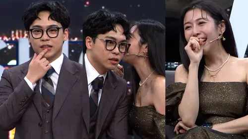 ▲Albee曾在節目上為了與賀瓏說出曾在《小姐不熙娣》中Dirty Talk的內幕，和賀瓏近距離接觸。（圖／STR Network YouTube）