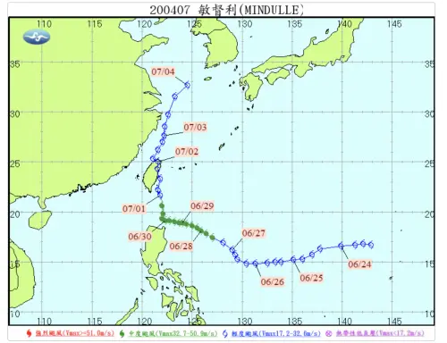 ▲2004年7月2日，敏督利颱風重創台灣，豪雨、土石流造成嚴重傷害。（圖／中央氣象署）