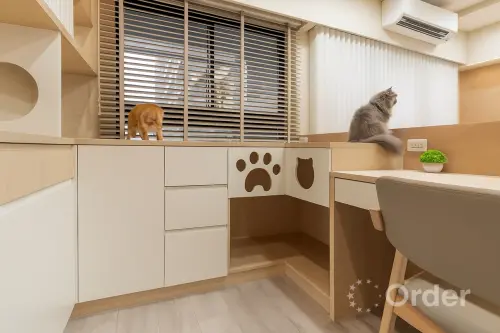 ▲歐德傢俱打造專屬毛孩遊憩空間，兼具收納實用與趣味性，讓人寵共處更自在。