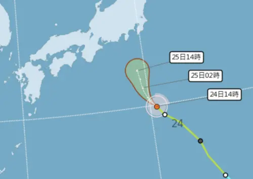 聖帕颱風路徑持續往日本,強度不斷減弱,預估週三(6/25)會變回熱帶性低氣壓。(圖/中央氣象署) ▲聖帕颱風路徑持續往日本,強度不斷減弱,預估週三(6/25)會變回熱帶性低氣壓。(圖/中央氣象署)