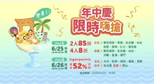 台灣虎航今天開始,推出年中慶優惠。(圖/翻攝虎航官網) ▲台灣虎航今天開始,推出年中慶優惠。(圖/翻攝虎航官網)