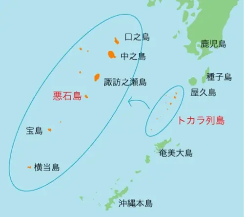 ▲吐噶喇群島此波群震發生在惡石島與小寶島之間。（圖／郭鎧紋提供）