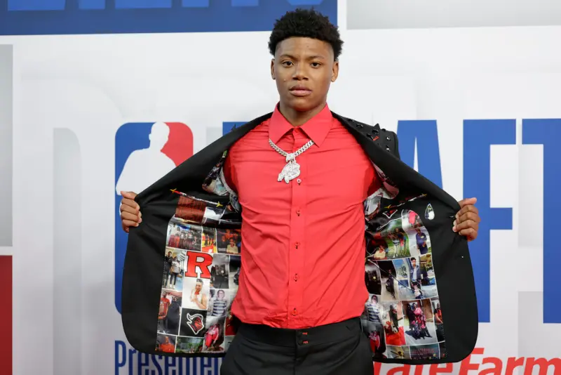 ▲Ace Bailey在2025年NBA選秀以第5順位被猶他爵士選中，前NBA球星 Shaquille O’Neal扼腕不已。（圖／美聯社／達志影像）