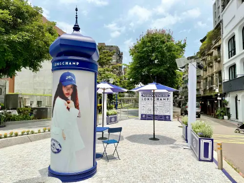 ▲台北中山站降臨Longchamp「瓏驤。匠心巴黎」限時快閃街區，一秒到巴黎。（圖／記者蕭涵云攝）
