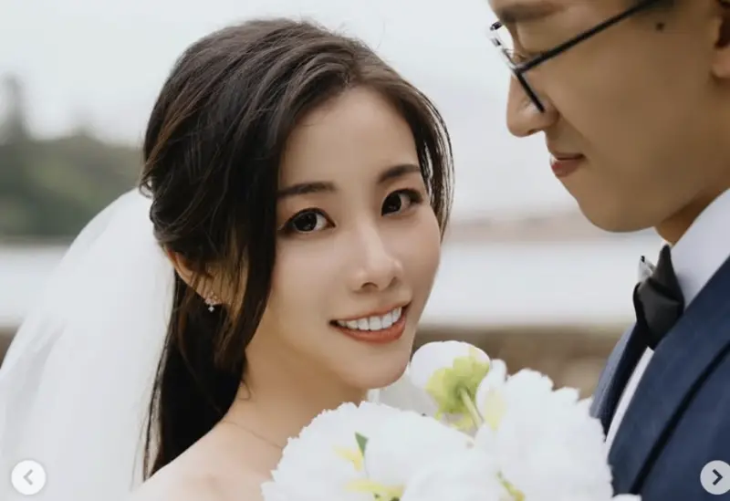 ▲「大胃王」路路睽違1年沒更新IG動態，今無預警公開多張婚紗照，宣布結婚，引來大批粉絲祝福。（圖／翻攝自路路IG）