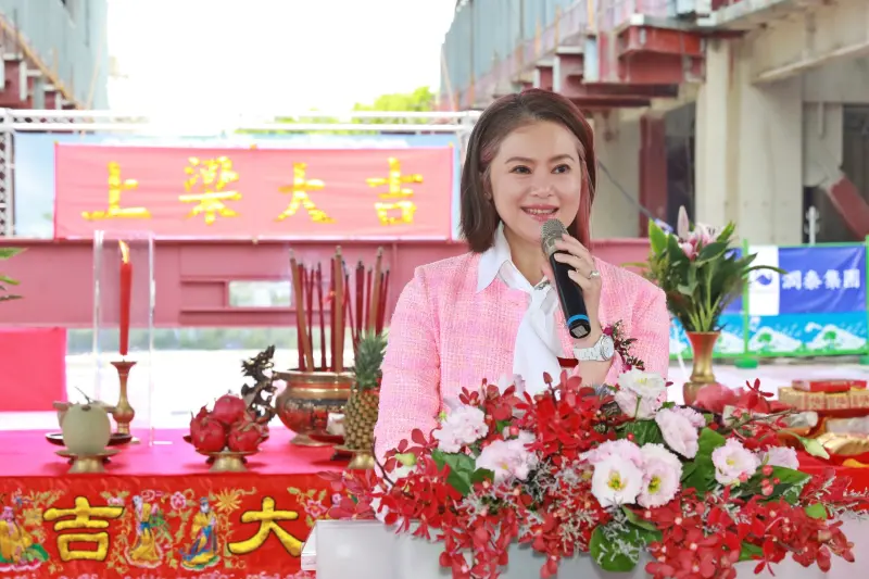 ▲全球人壽總部園區新建工程今(26)日舉行上梁典禮,由董事長林文惠親自主持。(圖/全球人壽提供)