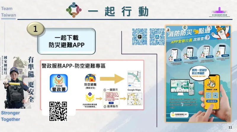 ▲全社會防衛韌性委員會今（26）日公布避難APP。（圖／翻攝畫面）