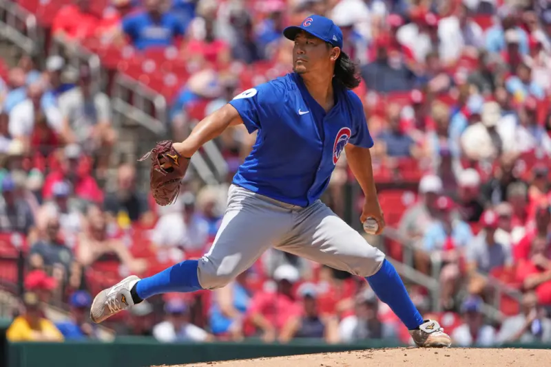 ▲效力美國職業棒球大聯盟（Major League Baseball）芝加哥小熊的日籍強投今永昇太今（27）日在客場對戰聖路易紅雀的比賽中，迎來時隔53天的復出首戰。此役今永以5局無失分、僅被敲出1支安打、送出3次三振與1次四壞球的精采表現拿下本季第4勝。（圖／美聯社／達志影像）