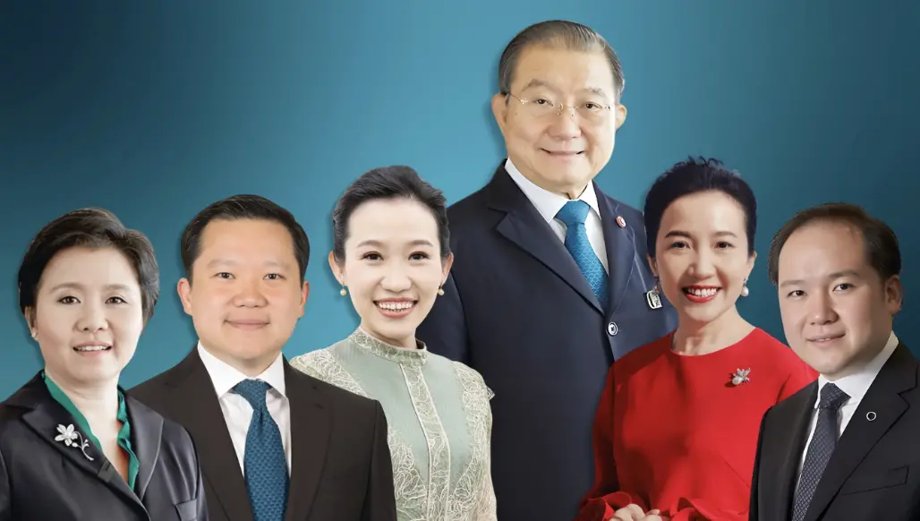 ▲泰國釀酒集團近期公告，泰國首富蘇旭明已將其持有的66%股份轉讓給五名子女。（圖／翻攝自X）