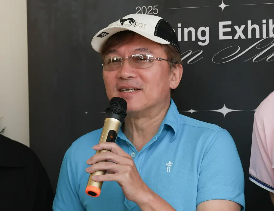 ▲孫鵬透露孫安佐最近睡得比較好，自己陪他游泳、跑步，弄得蠻累，也稱如果孫安佐把他的臉刺在身上，就會把遺產全部留給他。（圖／記者陳明安攝）