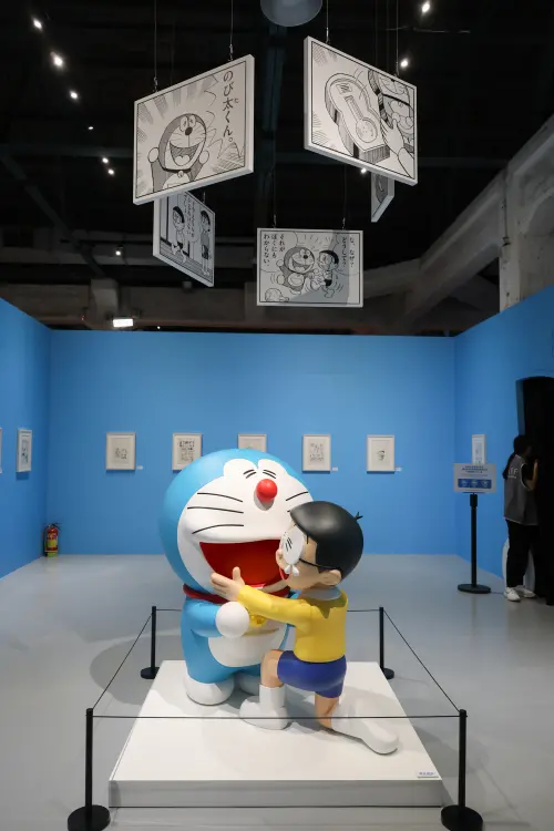 ▲動畫中情節，哆啦A夢再度回來找大雄的經典場景，也在特展中。（圖／記者陳明安攝）