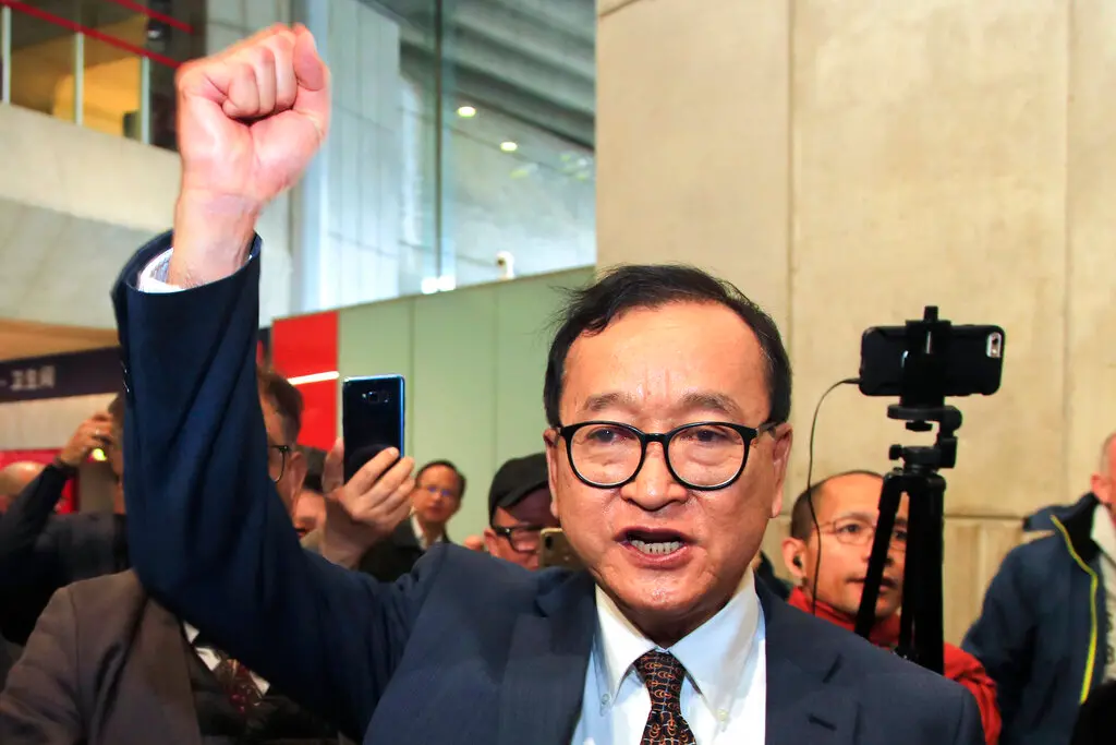 ▲流亡海外的柬埔寨反對派領袖沈良西，公開批判洪森近來屢屢怒罵泰國的舉動，只是一場政治煙霧彈。（圖／美聯社／達志影像）