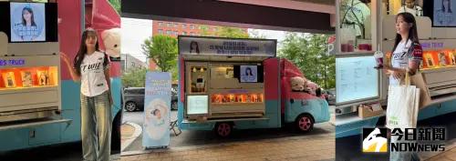 ▲李瑞允6月25日剛滿20歲生日，有球迷及粉絲自發性地到球場製作應援餐車幫她應援。（圖／讀者提供）