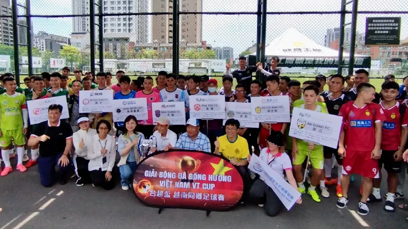 ▲2025台越盃越南同鄉足球賽南區首戰今（29）日於高雄楠梓足球場熱力展開。（圖／翻攝畫面）