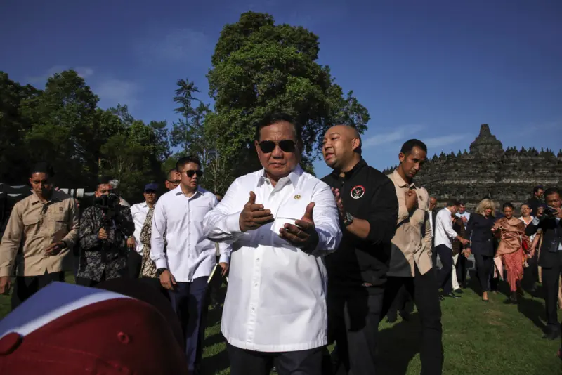 ▲印尼總統普拉博沃出席印尼最大中資電池廠動工典禮。資料照。（圖／美聯社／達志影像）