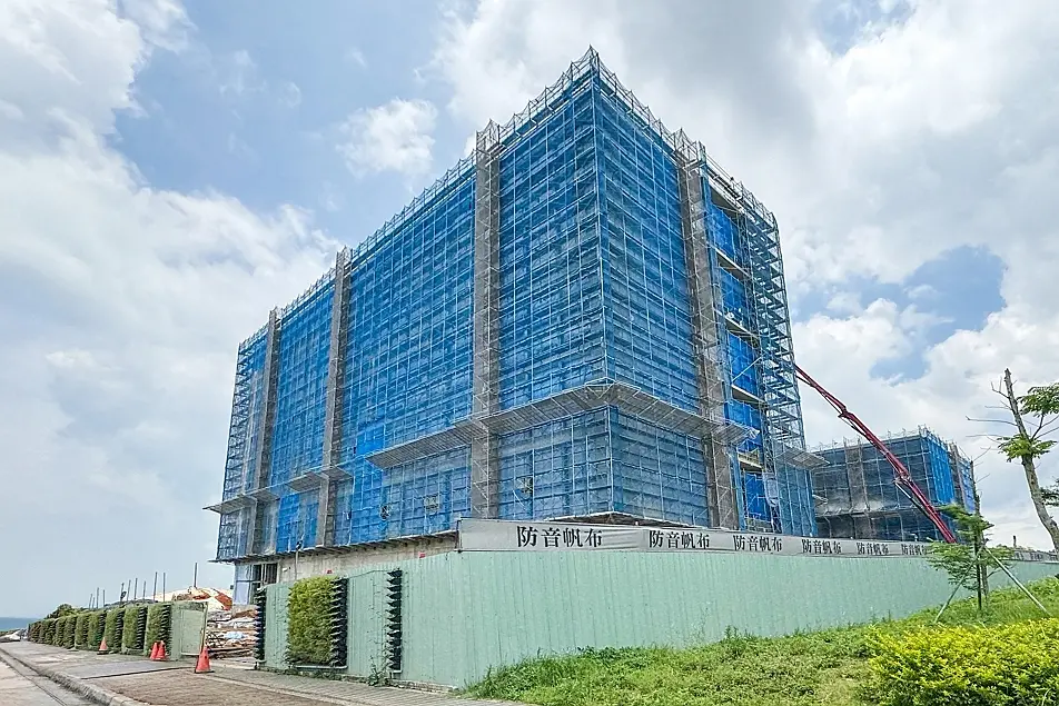 ▲正在興建中的聯發科資料數據中心，由國產建材苗栗廠供應。（圖╱國產建材提供）