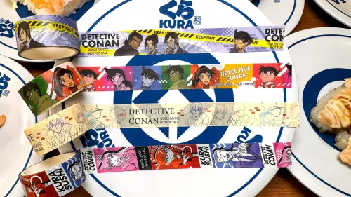 ▲藏壽司《名偵探柯南》聯名扭蛋，4款「名偵探柯南紙膠帶」。（圖／藏壽司提供）