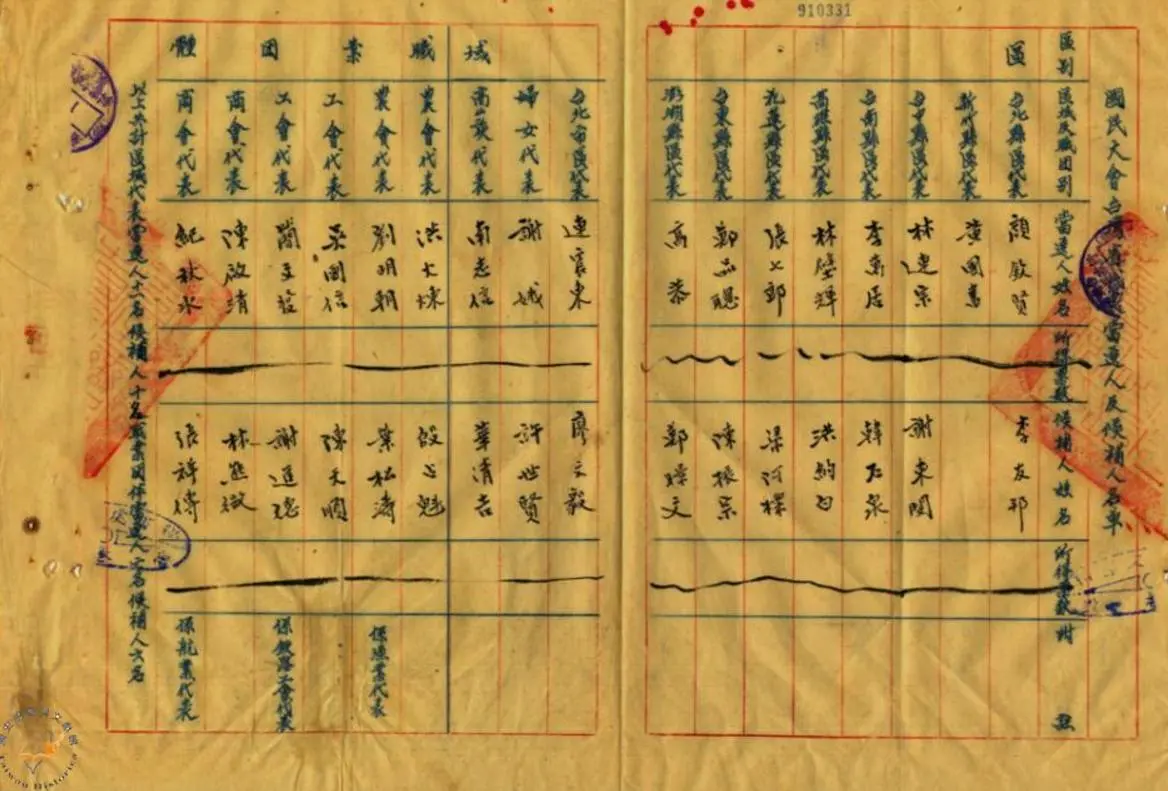 ▲台灣省國民大會代表名冊抄送案。（圖／翻攝國史館網站）