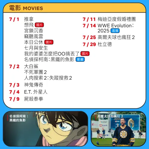 ▲Netflix今年7月新上架電影一覽。（圖／Netflix）