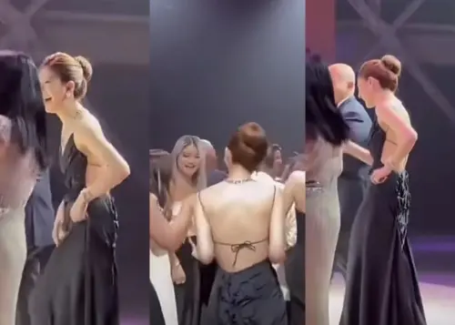 ▲趙露思瘦到撐不起禮服。（圖／翻攝自微博）