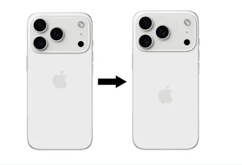 ▲爆料大神指出，iPhone 17 Pro為了配合鏡頭模組，蘋果LOGO可能會往下移動。（圖／翻攝Majinbu X）