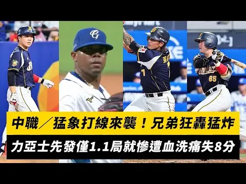 中職／猛象打線來襲！兄弟狂轟猛炸　力亞士先發僅1.1局就慘遭血洗痛失8分｜NOWnews