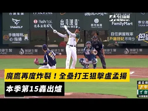 中職／魔鷹再度炸裂！全壘打王狙擊盧孟揚　本季第15轟出爐｜NOWnews