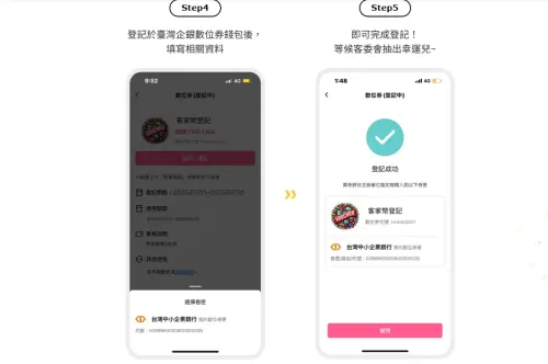 ▲客家幣台灣pay登記步驟。(圖/臺灣企銀提供) ▲客家幣台灣pay登記步驟。(圖/臺灣企銀提供)