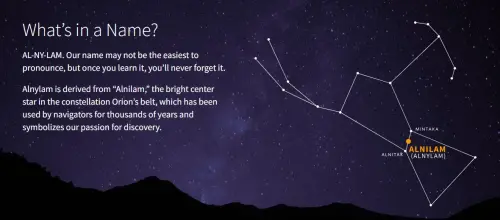 ▲說明艾拉倫「Alnylam」名稱由來（圖／艾拉倫提供）